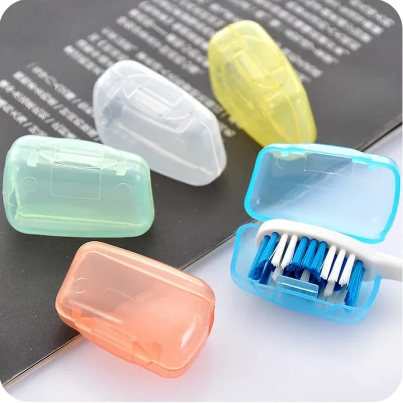 Custodia per testina per spazzolino in plastica portatile da 10 pezzi Spazzolino da viaggio Proteggi il tappo del supporto Custodie per spazzolino da lavaggio Accessori per il bagno