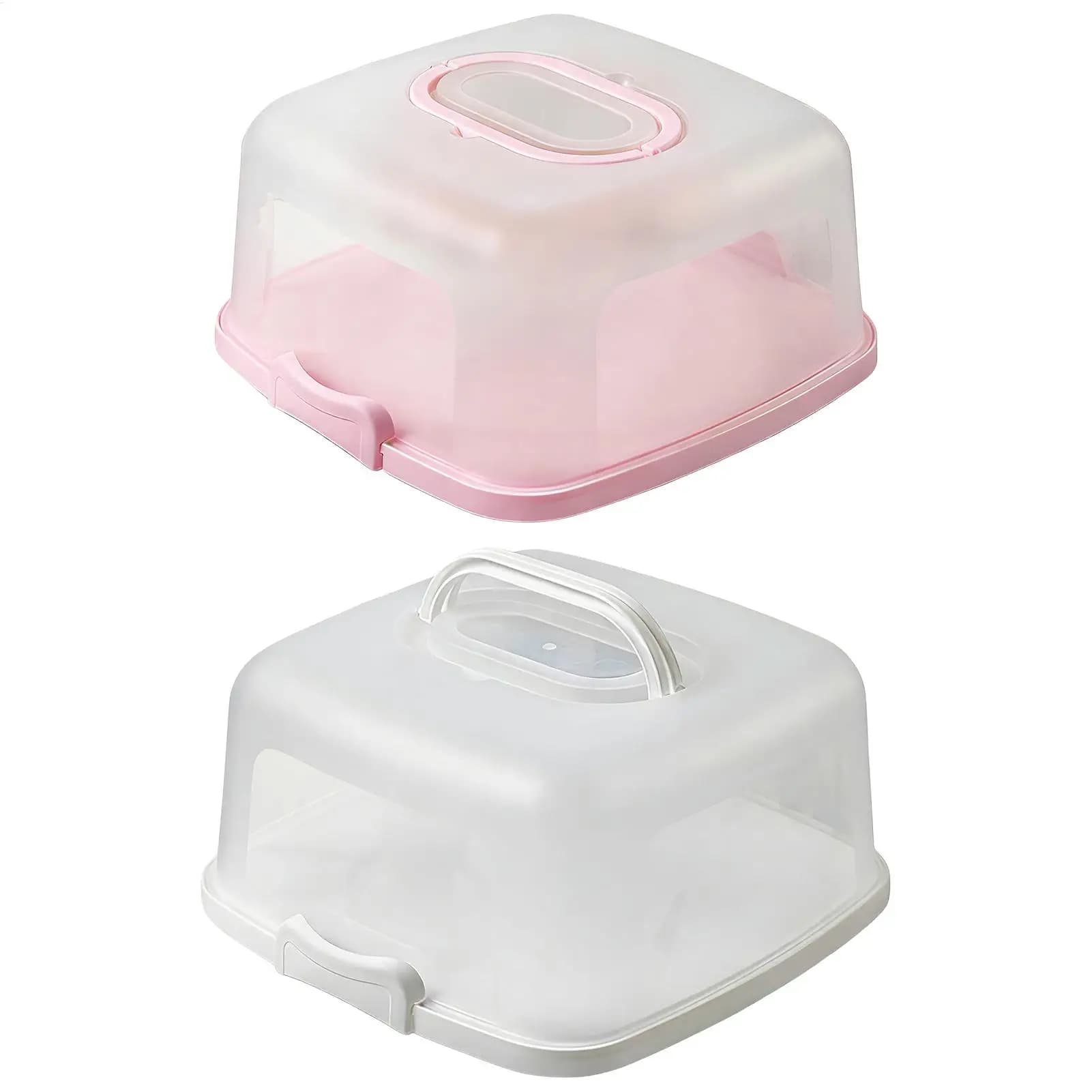 Contenitore per Torte da Viaggio da 10 Pollici con Manico, Contenitore Riutilizzabile per Alimenti, Scatola per Trasporto di Torte, Dessert, Muffin e Cupcake per Picnic