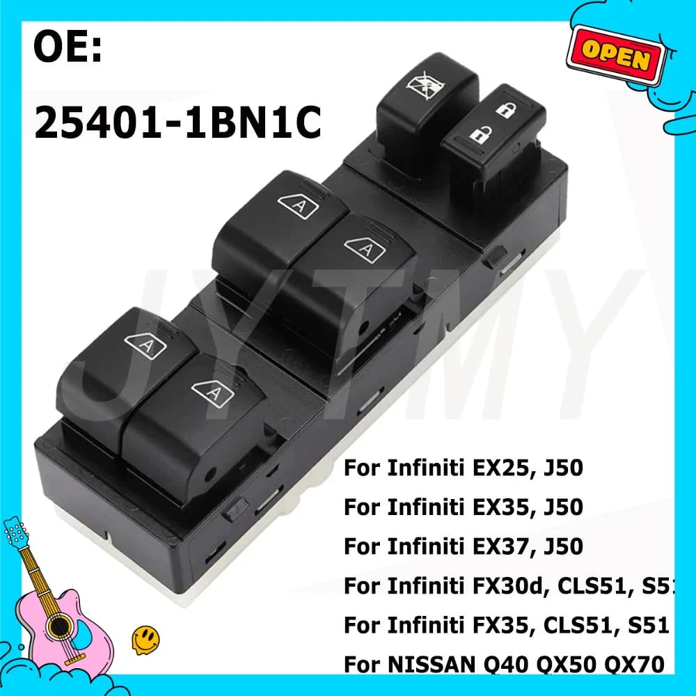 Per Nissan Infiniti Q40 QX50 QX70 FX35 CLS51 Anteriore Sinistro Finestra Elettrica Interruttore Sollevatore di Controllo Pulsante Regolatore Accessori Auto