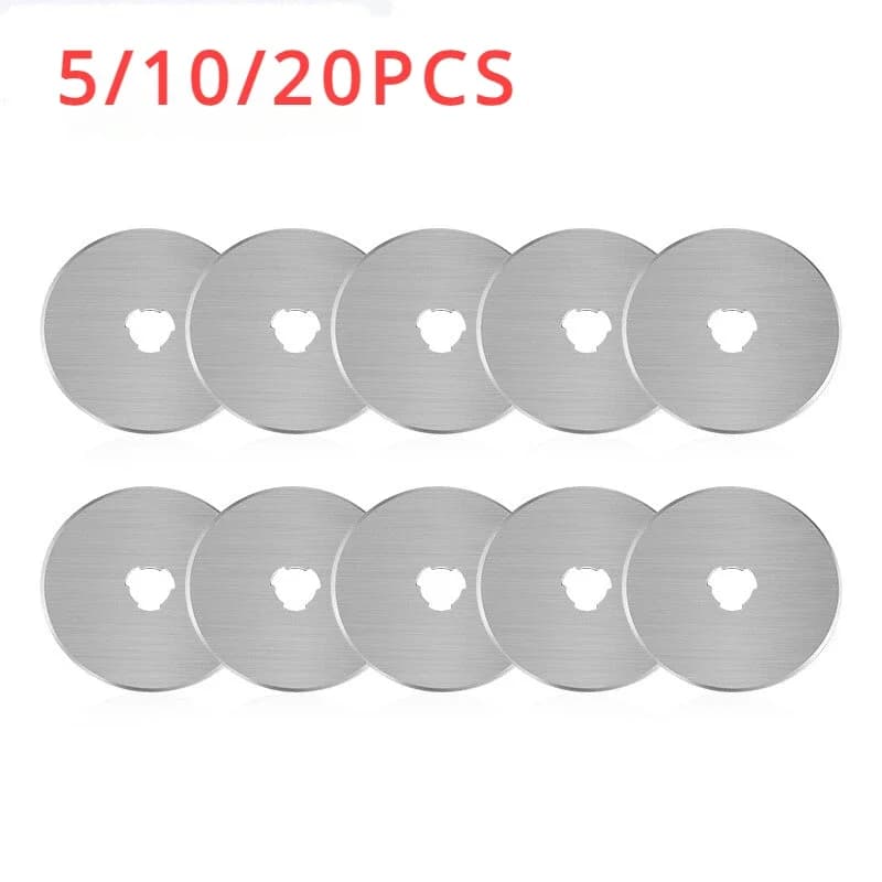 10 Pezzi Disco Rotante Multiuso da 45mm per Taglierina, Rotella per Tessuti, Quilting, Cucito, Carta, Lama in Carburo, Utensile da Taglio