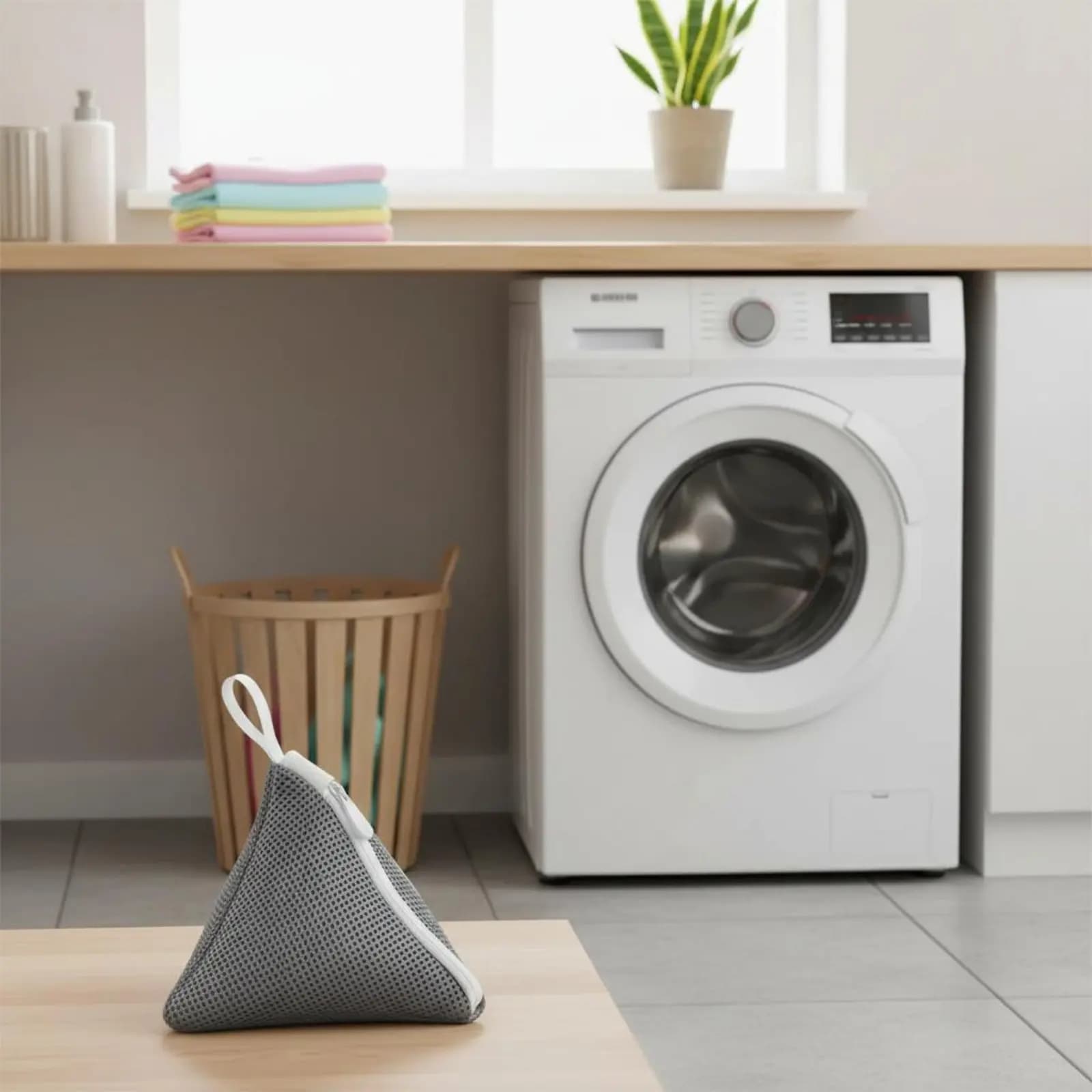 Sacchetto per Bucato in Rete con Chiusura a Zip, Sacchetto per Lavaggio Delicati, Borsa per Lavaggio Traspirante, Resistente e Riutilizzabile