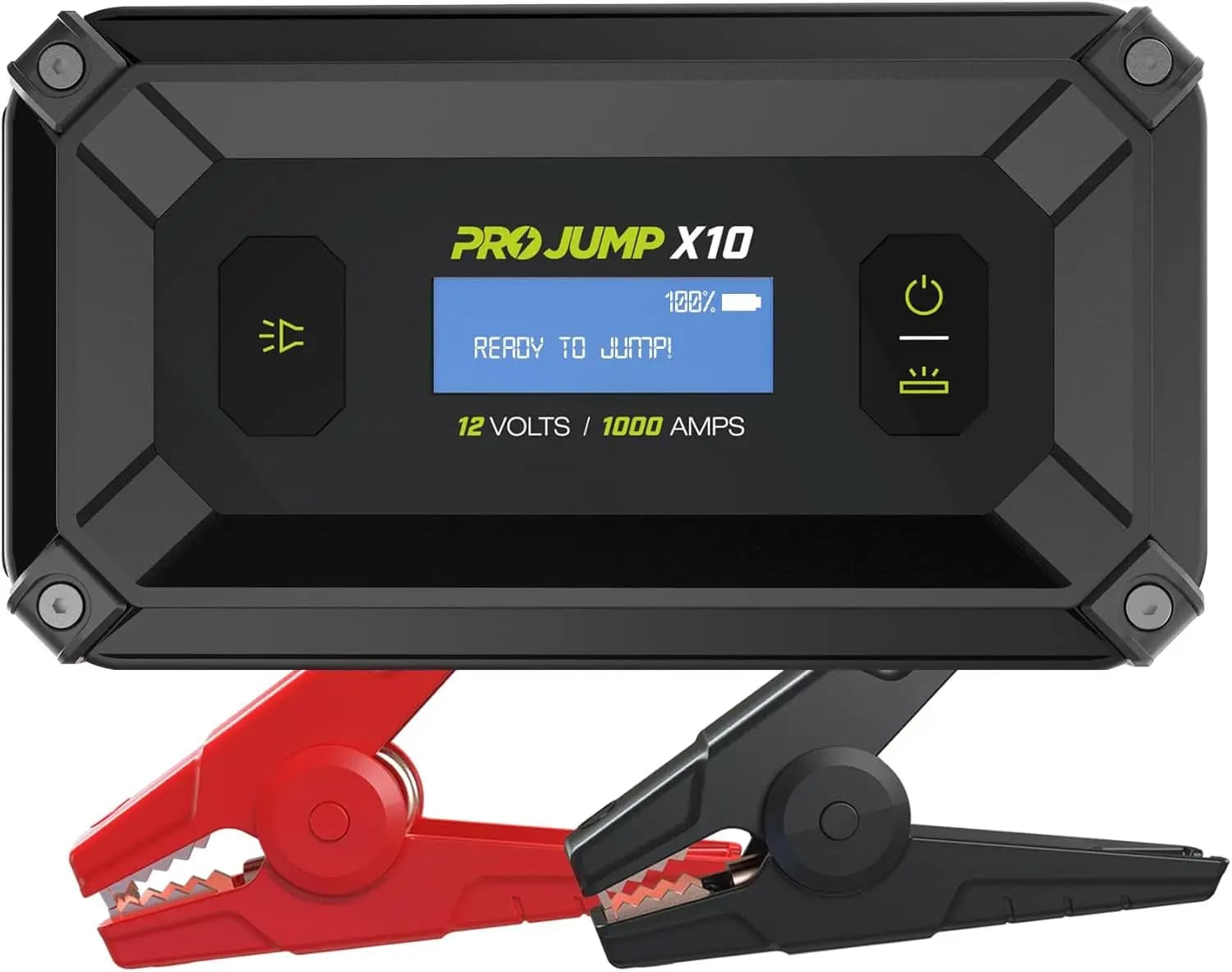Avviatore di emergenza per auto X10 1000A, Power Bank da 10000 mAh, schermo LCD, per gas da 6,0 litri e diesel da 3,0 litri