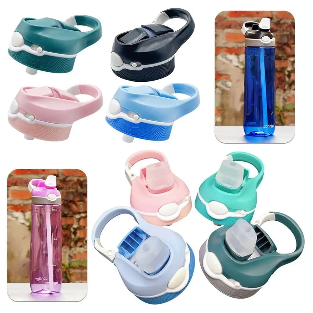 Reusable Coffee Cup Lid Durable Universal Mug Cover Thermos Water Bottle Silicone Tumbler Lids Replacement with Straw