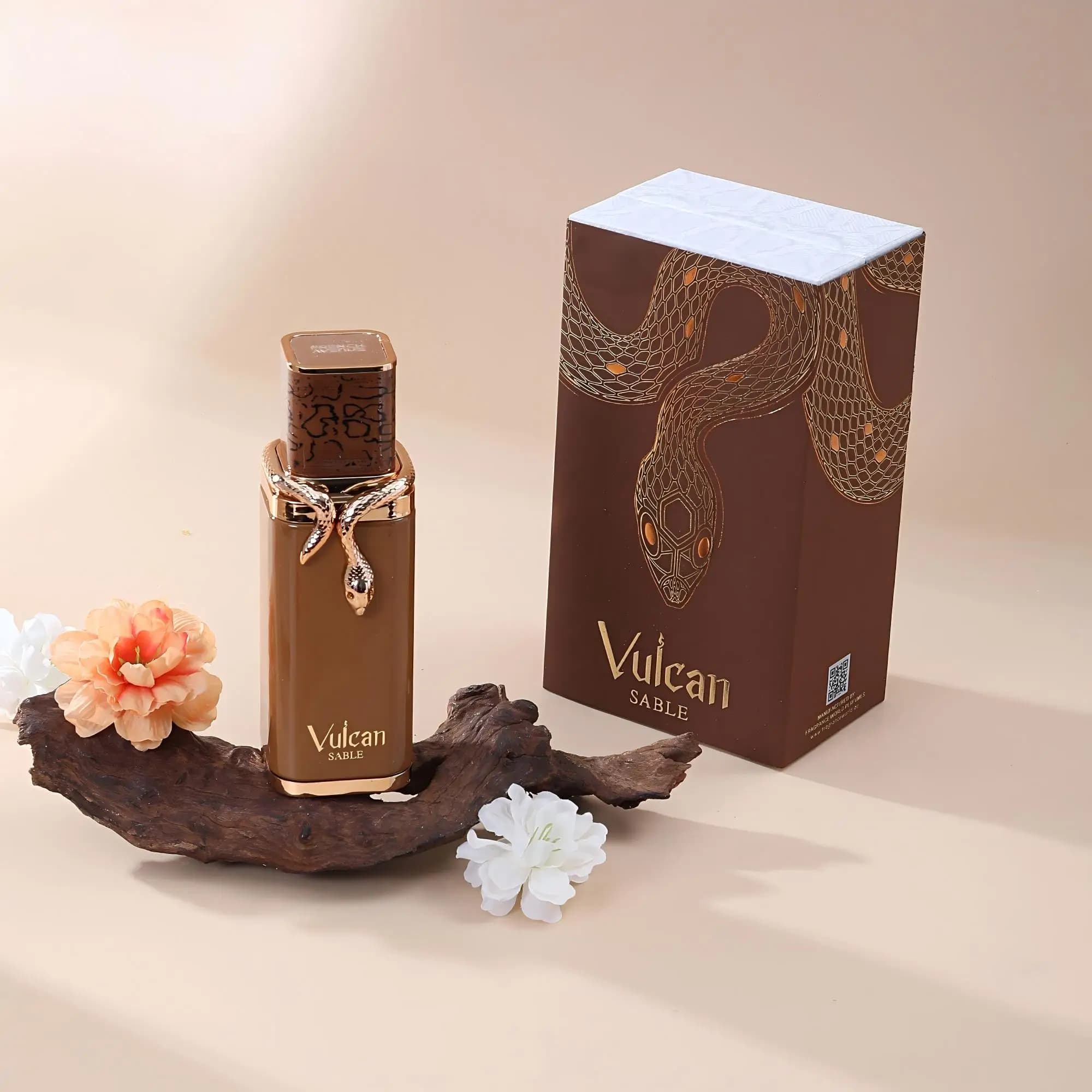 Vulcan Sable EDP: Audace design with Snake Motive, Refined Vanilla and Citrus notes for Modern Man