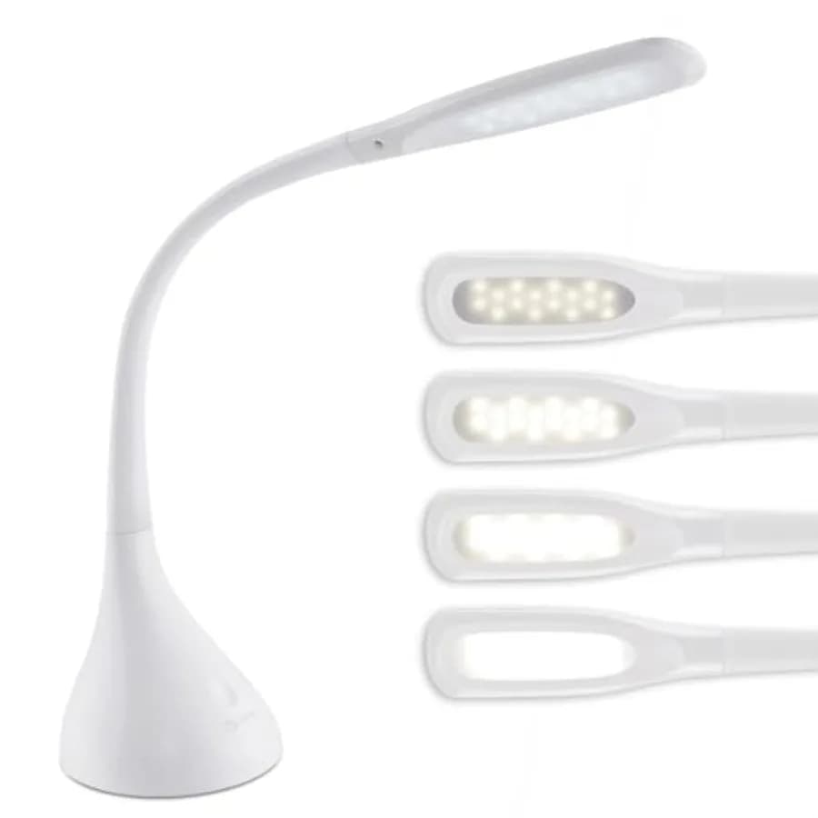 Lampada da Scrivania LED Creative Curves con Collo Regolabile - Dimmerabile con 4 Livelli di Luminosità e Luce Diurna Naturale ad Alta Efficienza Energetica