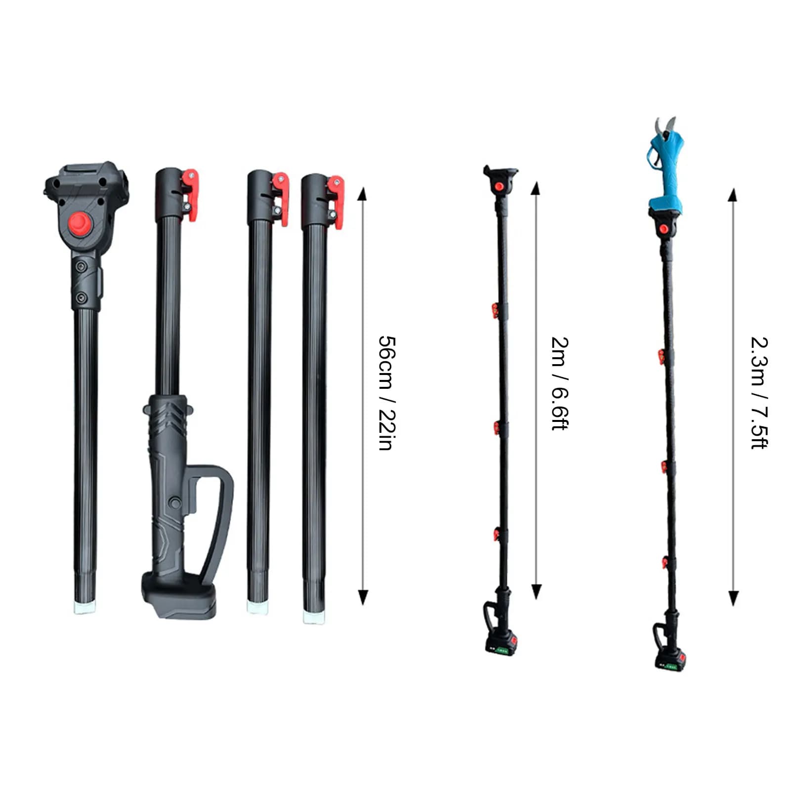 Extension pole Battery pruning shears Motosega Trimmer for high branches Aluminum telescopic pole for BL1820 BL1830 BL1840
