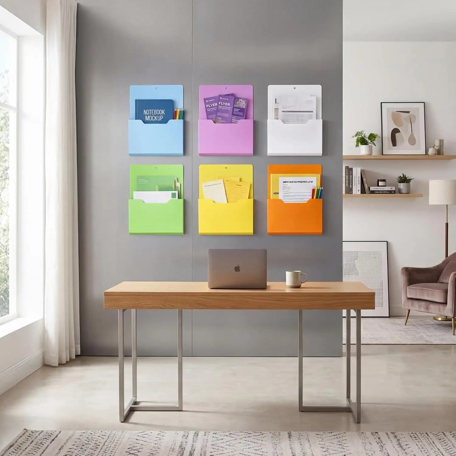 Premium Magnetic Wall Mount File Holder Box Strong Storage Organizer for Documents Office Files Stationery No Drill Wall Mounted