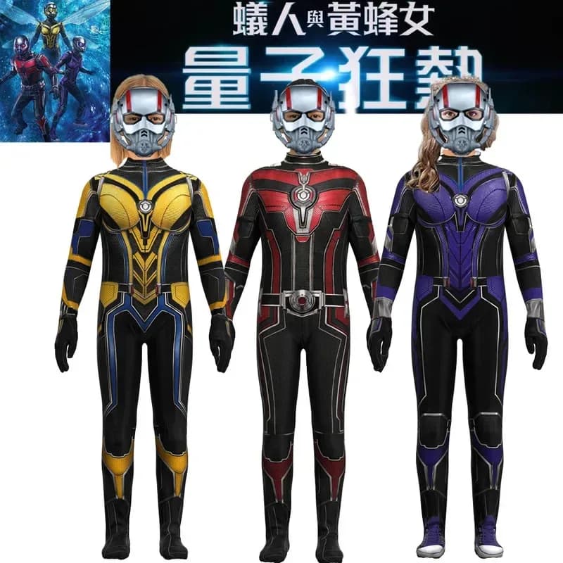 2025 Halloween Cosplay Ant-Man and the Vespa Cosplay Quantumania Costume Children Adult Men Antman Zentai Suit and