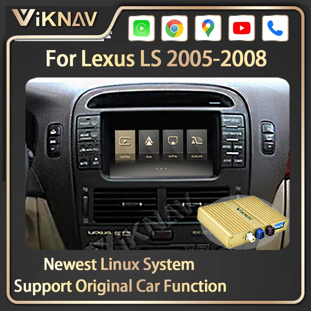 Nuovo Aggiornamento Sistema Linux Decoder Box Per Lexus LS 2005-2008 Android Auto Navigazione GPS Lettore Multimediale Wireless Carplay