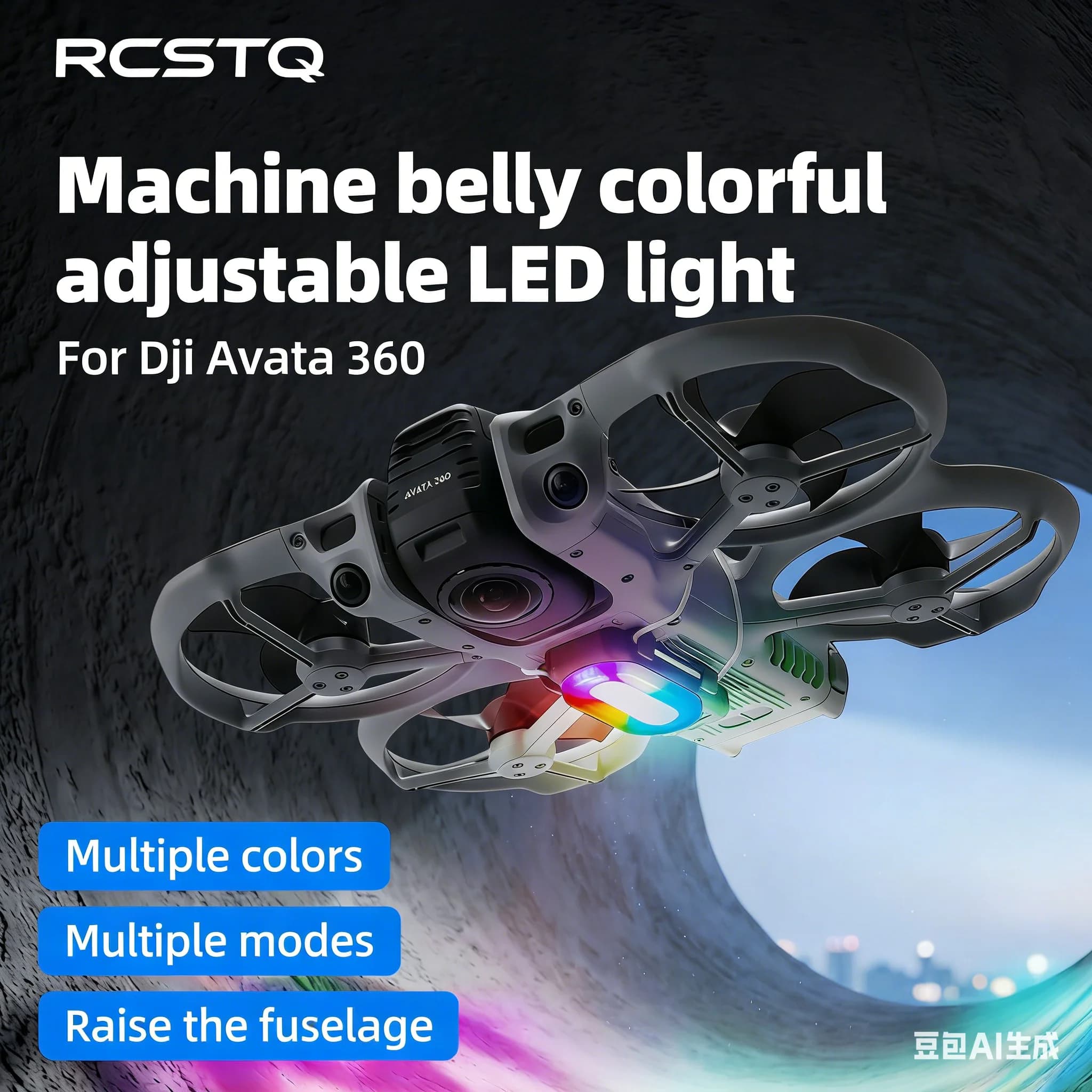 Faro LED di Ricerca, Luce di Volo Notturna, Luce di Segnalazione con Carrello di Atterraggio per Accessori Drone DJI Avata 360