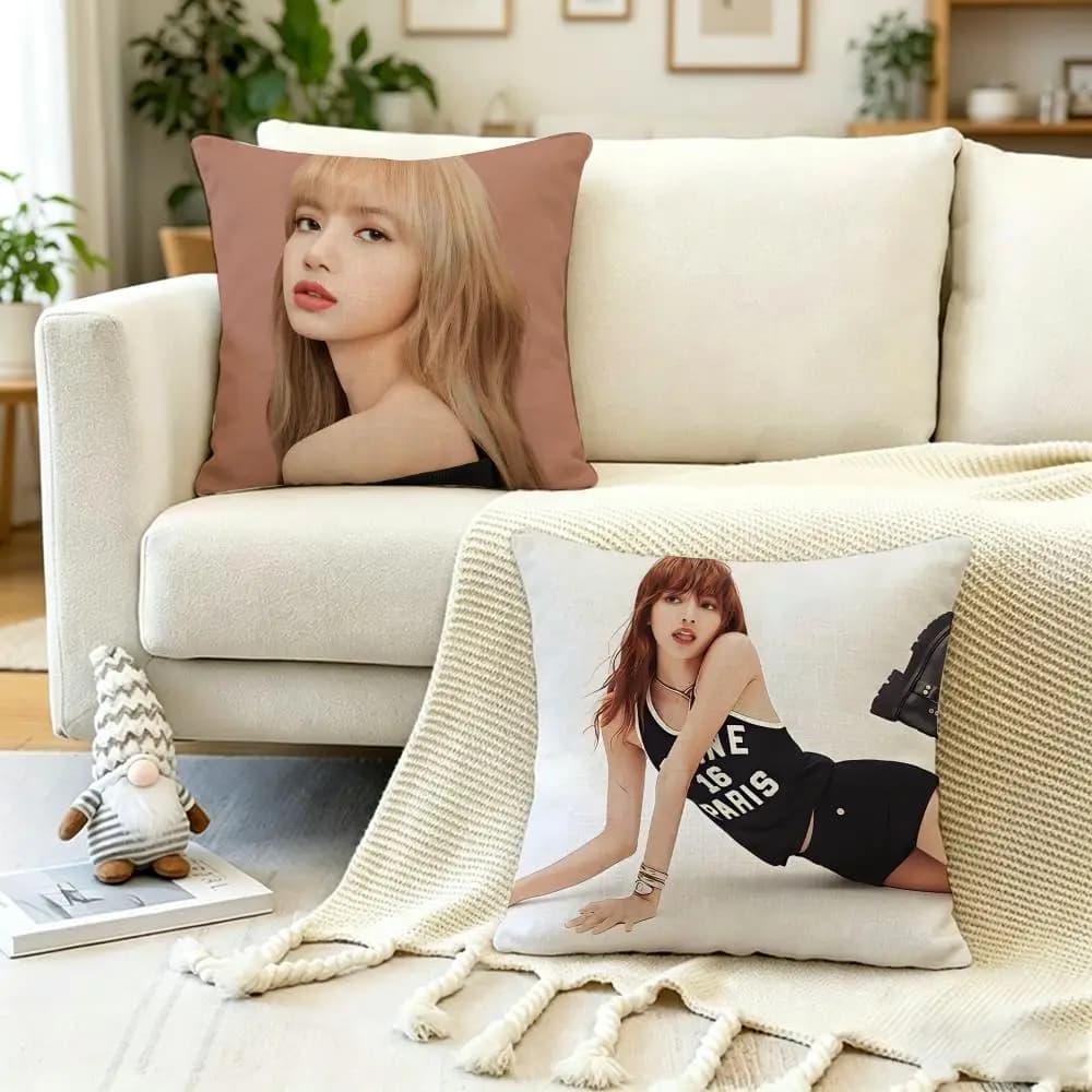 Celebrity Posters L-LISAS Fodera per cuscino antipolvere, federa antipolvere, cerniera invisibile, fodera per cuscino in morbido peluche setoso
