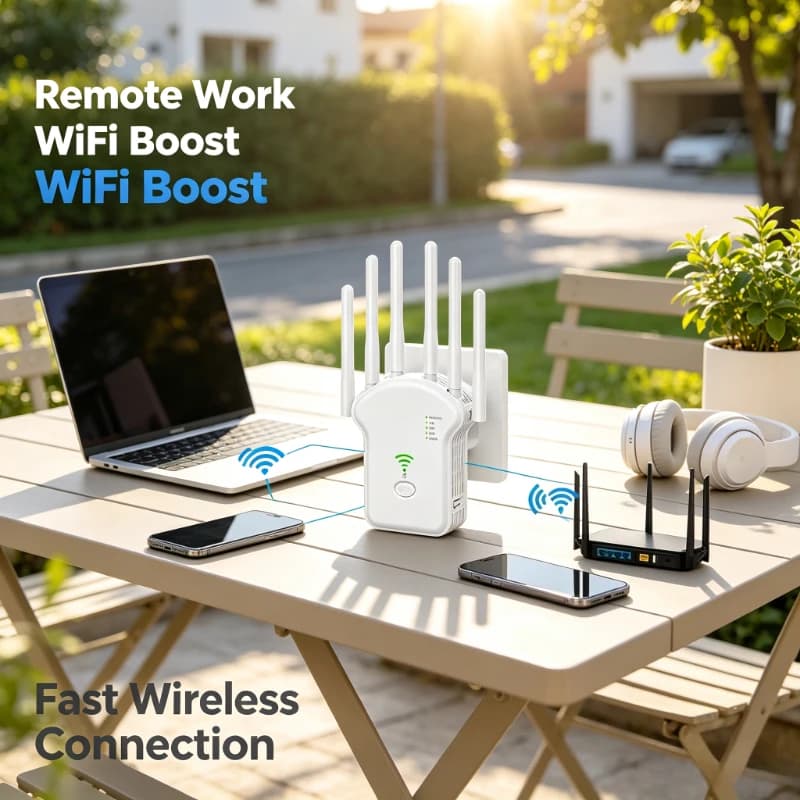 Wireless WiFi Signal Amplifier AC1200M Dual‑Band 5G High Power Repeater Extender