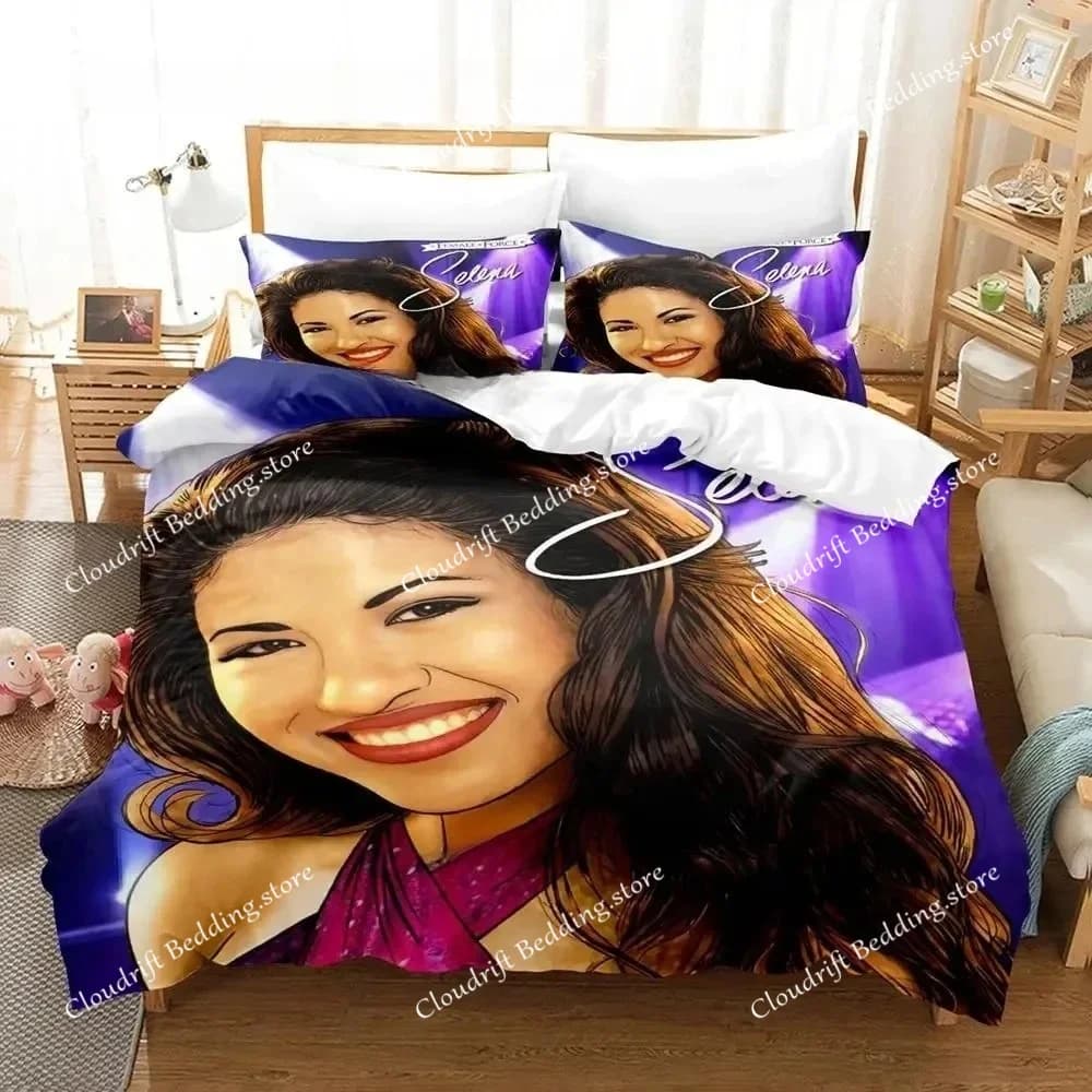 Set di biancheria da letto Selena Quintanilla, popolare, per letto singolo, matrimoniale, queen size, king size, per adulti e ragazzi, set copripiumino.