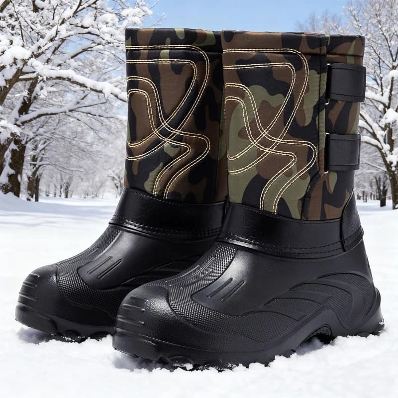 Stivali da neve Stivali caldi oversize Scarpe in cotone impermeabili e antiscivolo Stivali lunghi da uomo Peluche e comode scarpe in cotone 2025