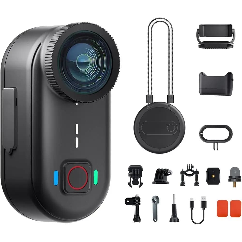 Action Camera 4K con 64GB Integrati, 20MP, Stabilizzazione a 6 Assi, Impermeabile per POV, Vlog e Sport