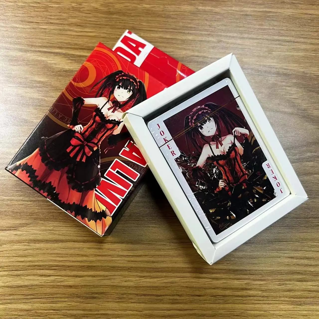 54 pezzi di carte Anime Date A Live Poker Card Cosplay Carte da gioco da tavolo Collezione con copertina rigida Giocattolo regalo con scatola