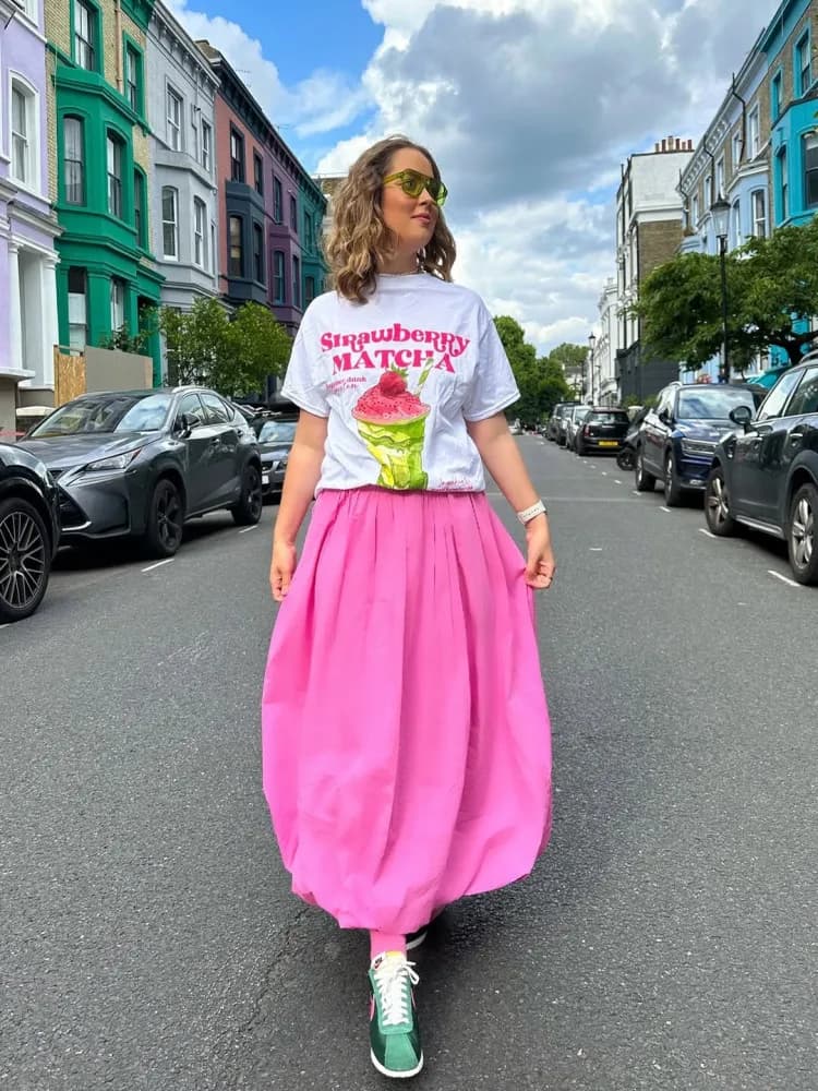 Vintage American Summer OOTD Fruit Strawberry Ice Cream Print Loose Short Sleeve T-Shirt Women's Trendy Cotton round Neck Top