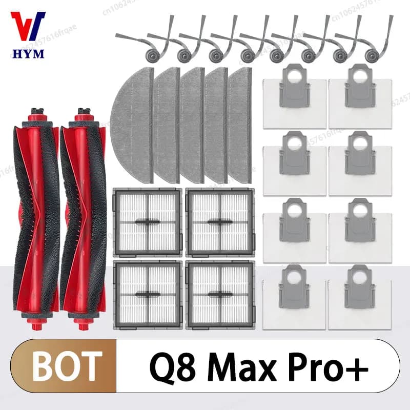 Per Roborock Q8 Max Pro +/ Q8 Max Pro Robot Aspirapolvere Accessori Rullo Principale Spazzola Laterale Filtro Hepa Mop Sacchetto per la Polvere Pezzo di Ricambio