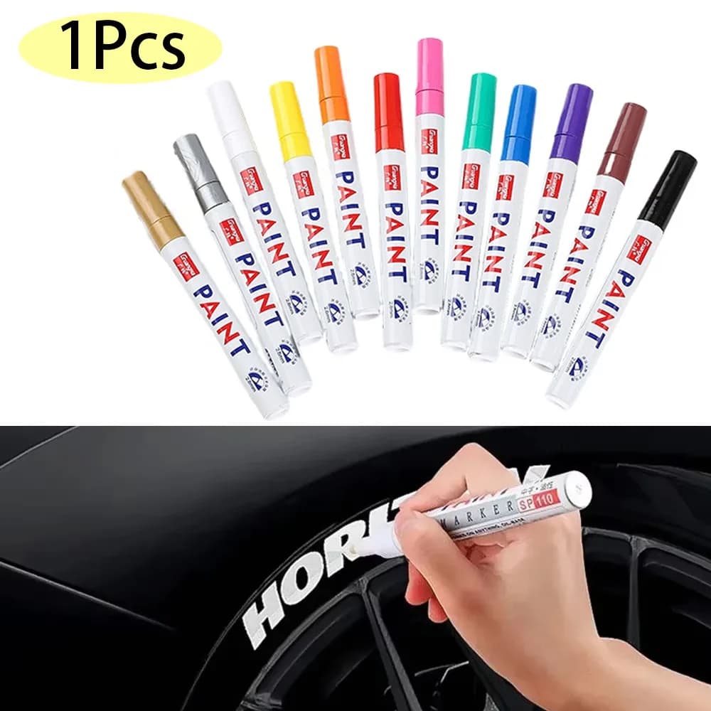 Car Paint Pen Oleous Painting Pen for Wheels for Car Waterproof Car Pen Metal Permanent Paint Pen for Car Rubber Tires
