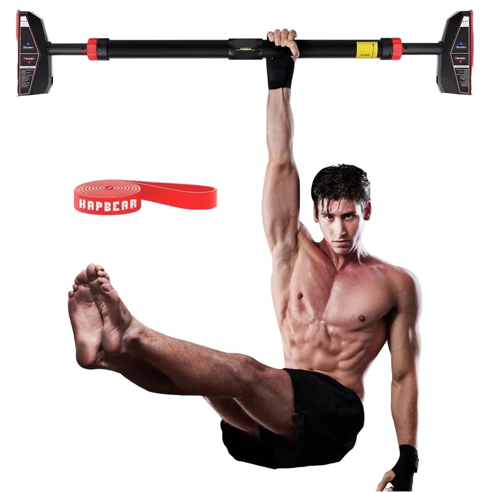 Barra per trazioni orizzontale per palestra domestica a larghezza regolabile, antiscivolo, da montare sullo sportello con meccanismo di bloccaggio per allenamento della parte superiore del corpo