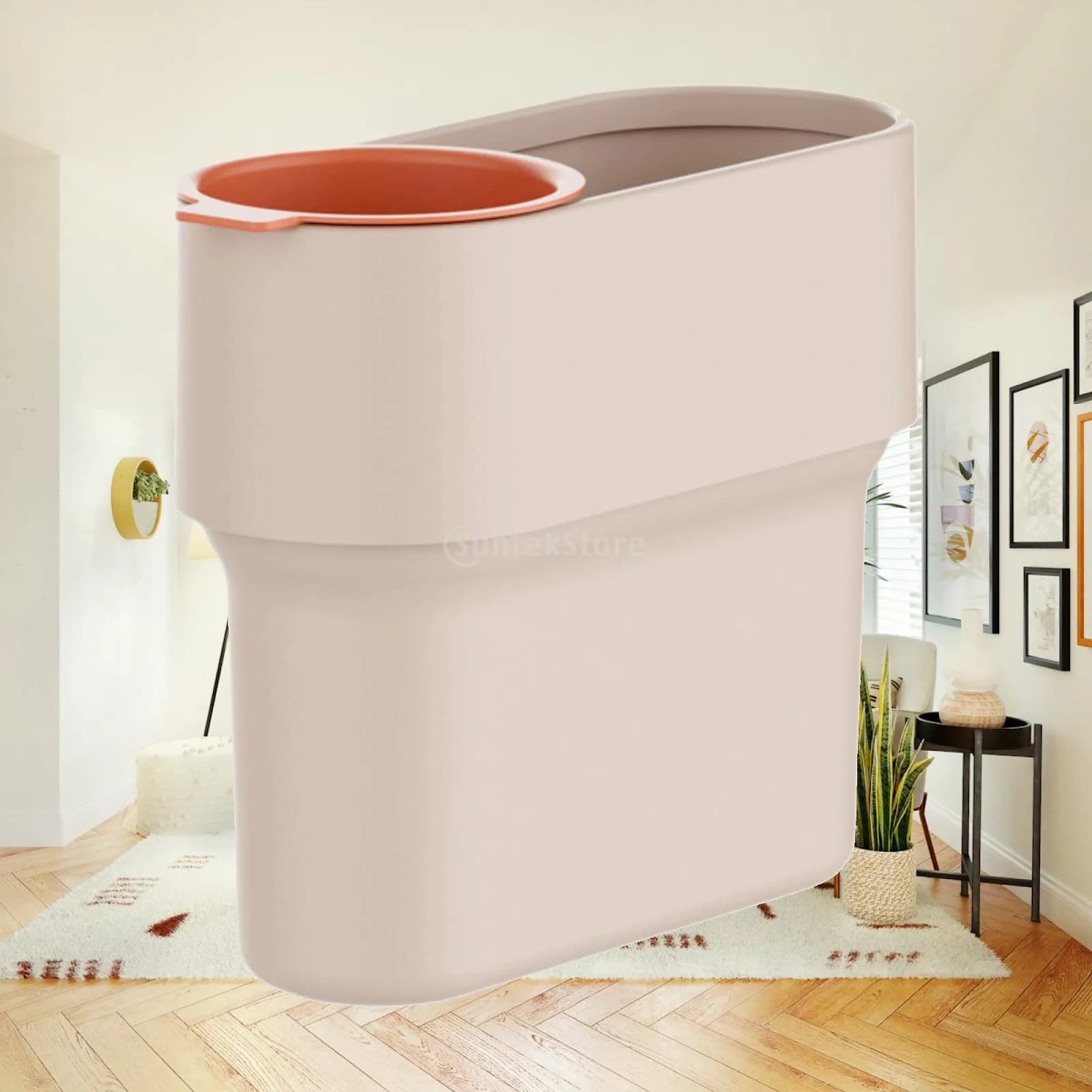 Trash Can with Detachable Mini Cup Easy Waste Sorting Fashion Household Waste Basket Wastebasket for Living Room Home Office