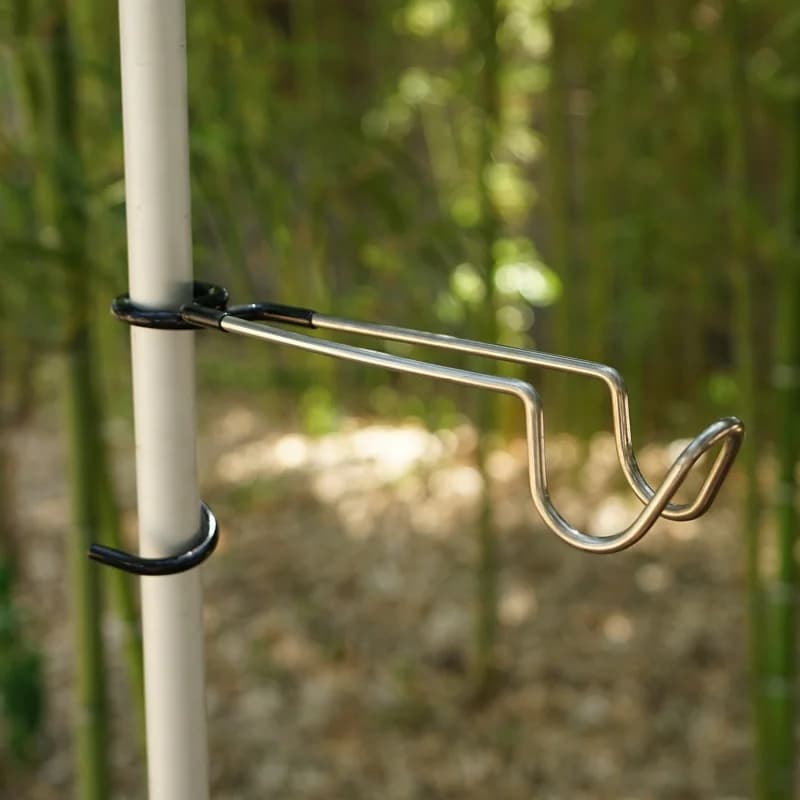 Ganci per supporto per supporto per luce in acciaio inossidabile 1PC Lampada per palo per tenda portatile Gancio per lanterna da pesca Forniture da campeggio per esterni