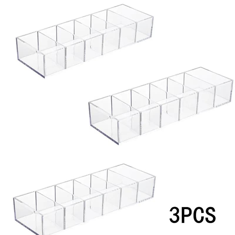 1/2/3 pezzi 6 griglie collana orecchini organizzatore scatola di immagazzinaggio cosmetici acrilico supporto per trucco supporto per trucco staccabile