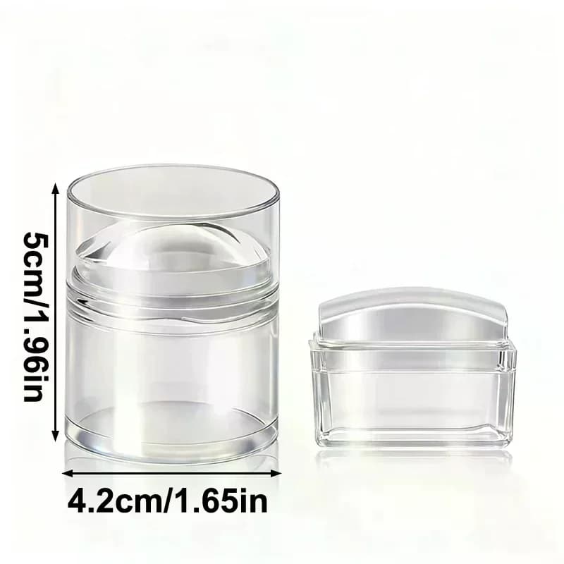 Transparent nail seal with scraper Clearable for French nails Pattern Stamping tool Manicure tool for nail stamping