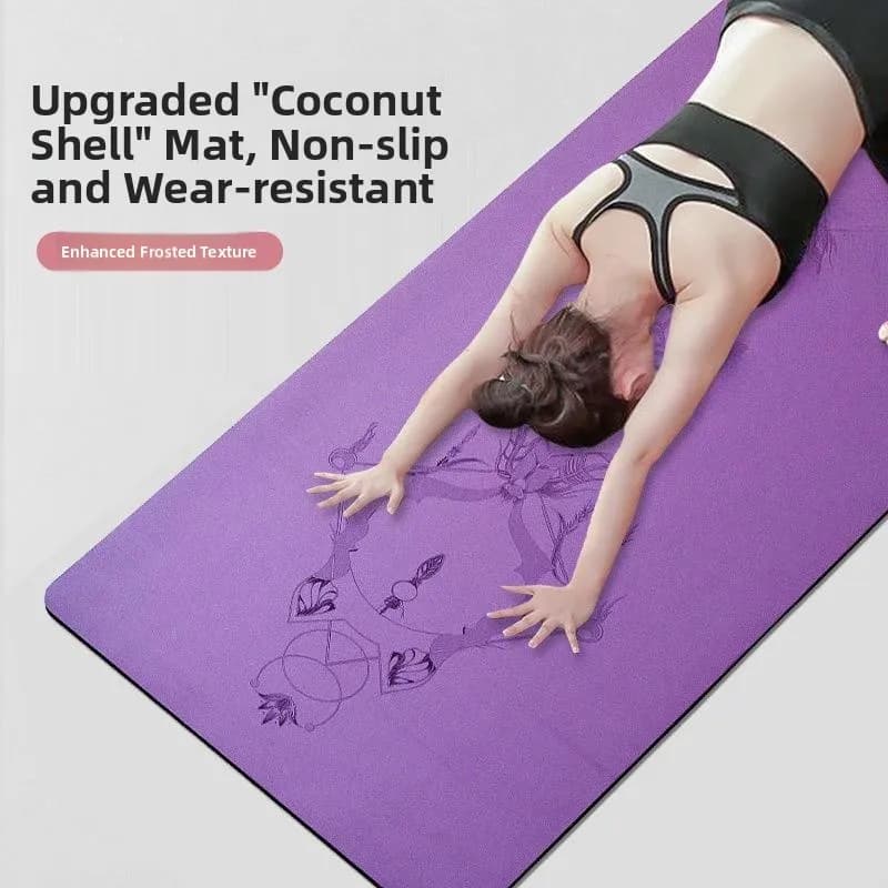 Tappetino Yoga in PU Opaco Durevole, Antiscivolo in Gomma Naturale, Riduzione del Rumore, Assorbimento degli Urti, per Fitness e Uso Domestico