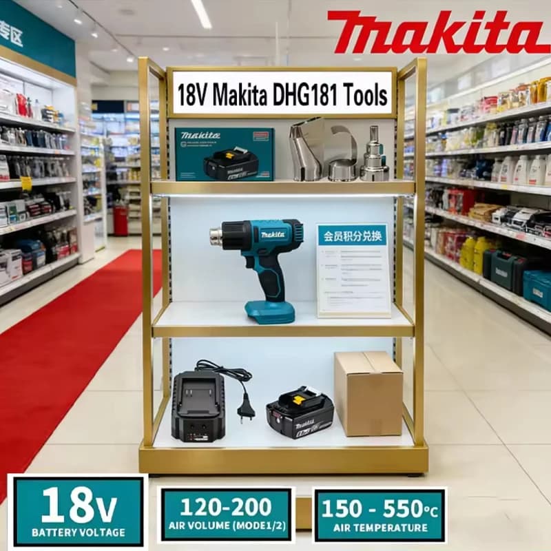 Pistola Termica Ricaricabile DHG181 18V al Litio, Saldatore ad Aria Calda Senza Fili ad Alta Potenza per Saldatura di Pellicole e Plastica, Pistola per Termoretrazione e Cottura 550 ° C