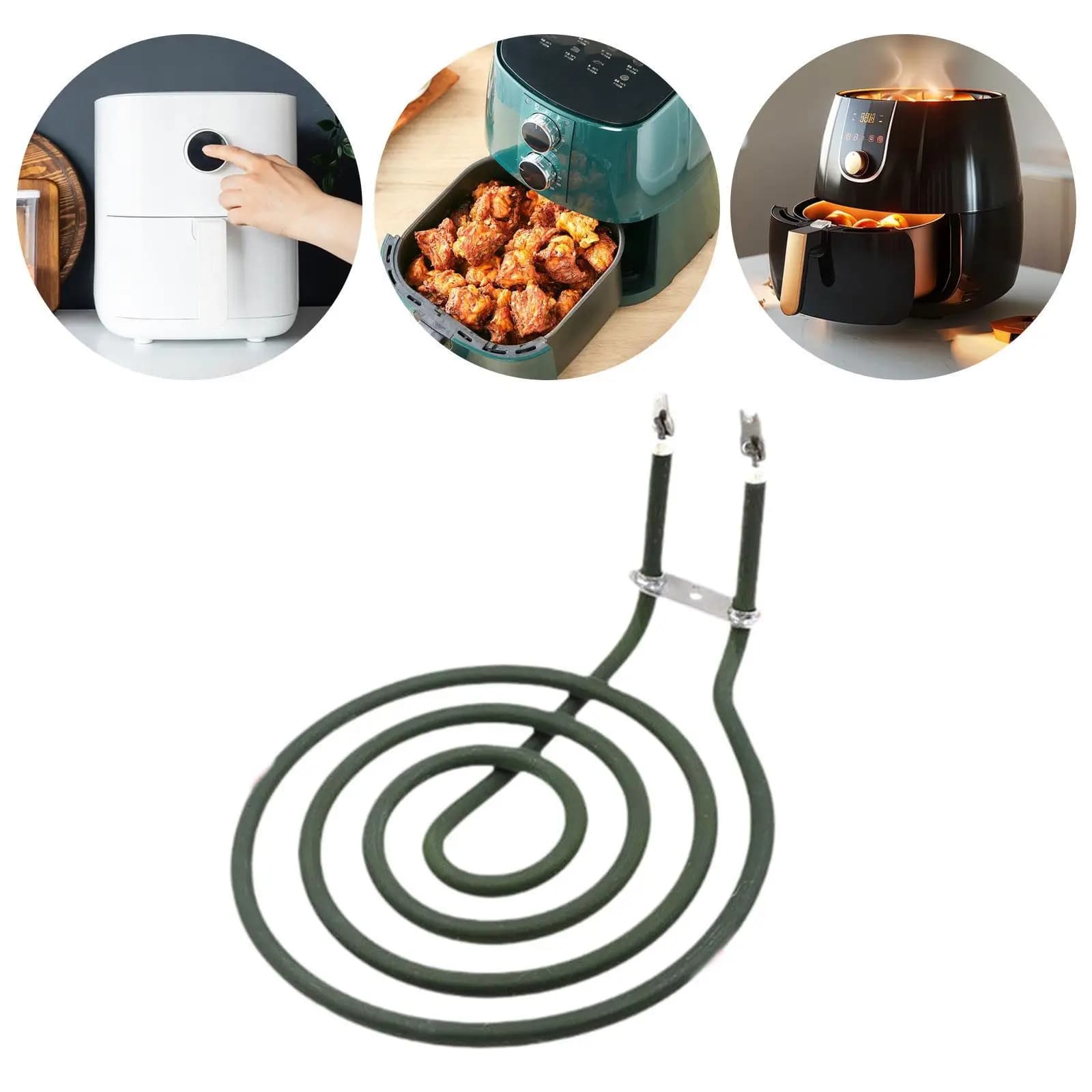 Air Fryer Electric Heating Tube Metal Durable Concentric Circle Design Universal Accessory for Halogen Oven Repairs
