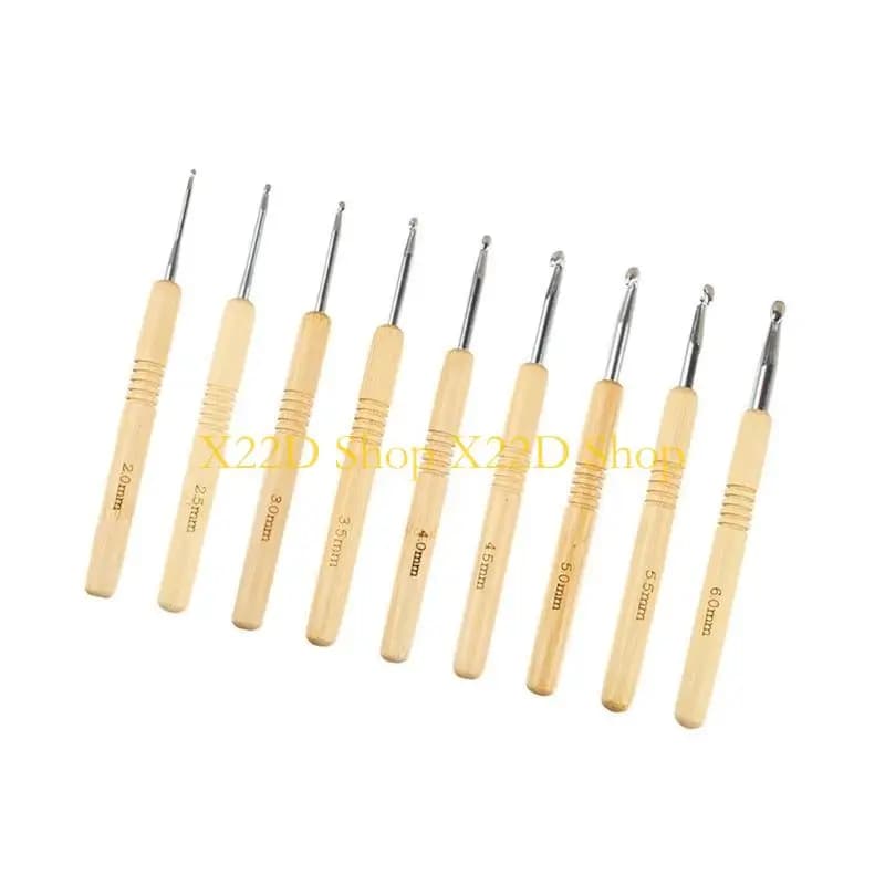 X22D Pack of 9 Handle Crochet Hook Ergonomic Grip 2.0mm-6.0mm for Beginner Hobbyist Knitting Sweater Scarf Socks Hat Bag