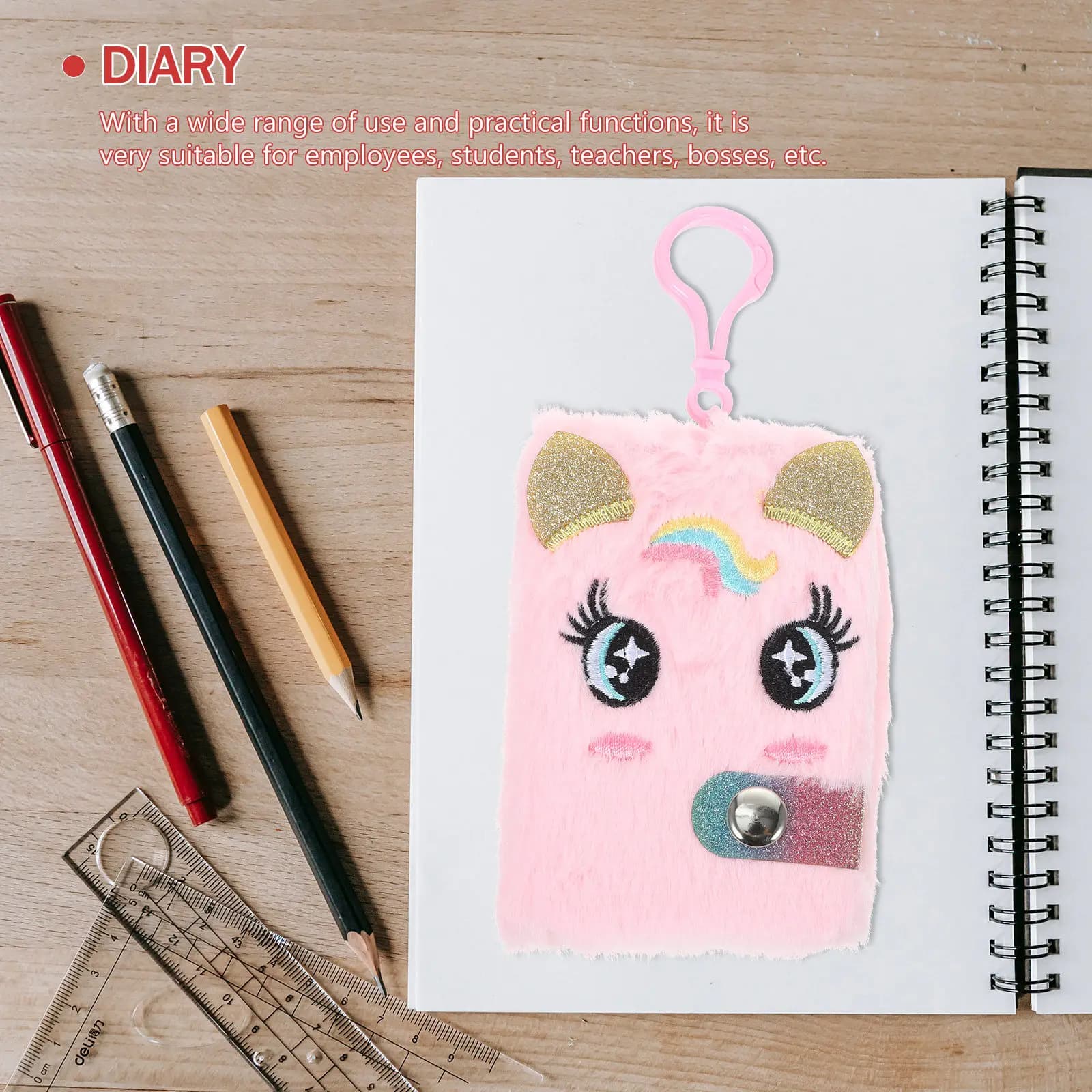 Mini Quaderno da Appendere, Adorabile Diario con Cartoni Animati, Quaderno Portatile per la Scuola, Diario di Scrittura, Agenda per Studenti, Organizer per Appunti