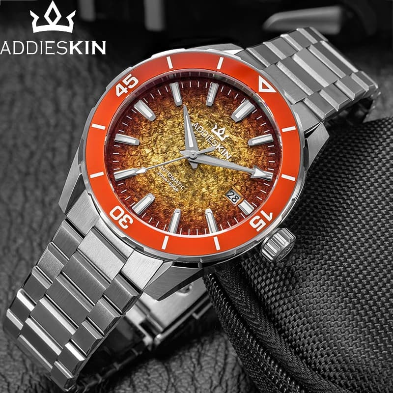 AddiesKin Luxury Automatic Mechanical Watch Men Miyota 9015 Movement Sapphire Glass 200M Waterproof Stainless Steel Wristwatch