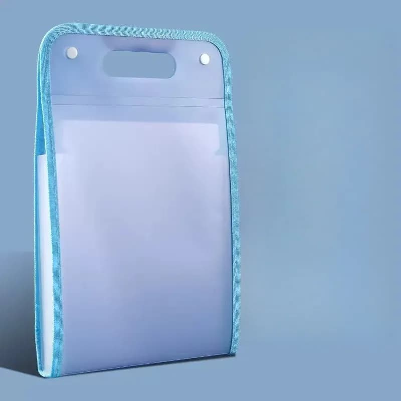 Cartella Portadocumenti Verticale a Fisarmonica, 13 Tasche Espandibili con Etichette, Organizzatore per Documenti Formato A4, Cartella Portadocumenti a Fisarmonica per Aula, Casa, Ufficio (Blu)