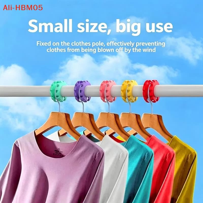 (HB05)5Pc Cloth Hanger Windproof Fixed Clip Flower Anti Slip Laundry Stopper Wind Resistant For Balcony Outdoor Drying Clothes