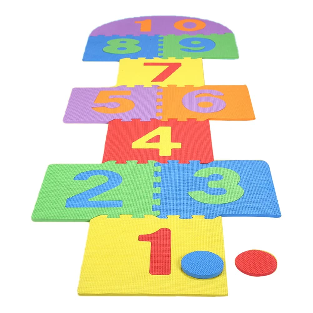 ZK20 Tappetino gigante per bambini con legna Gioco per bambini Piastrelle ad incastro in morbida schiuma EVA per interni ed esterni Giochi per famiglie da giardino