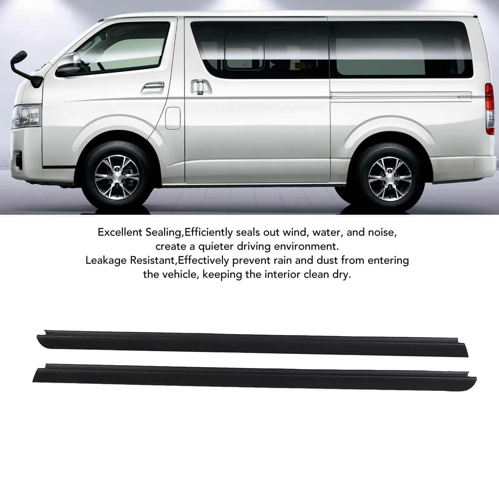 68162-26040 1 Pair Door Weatherstrip Trim 68162-26040 Dust Proof Wind Resistant Anti Leakage for Hiace 2005 to 2018