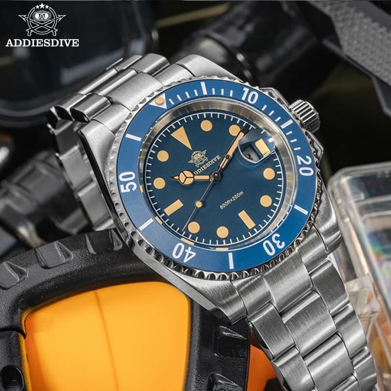 ADDIESDIVE 41mm Orologio da uomo subacqueo Movimento al quarzo giapponese 200m Impermeabile Acciaio inossidabile 316L Lunetta in ceramica Luminoso AD2054