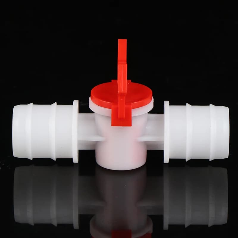 4mm 6mm 8mm 10mm 12mm 16mm 20mm Tube Barb Two Way Plastic Ball Valve Aquarium Garden Micro Irrigation Connector