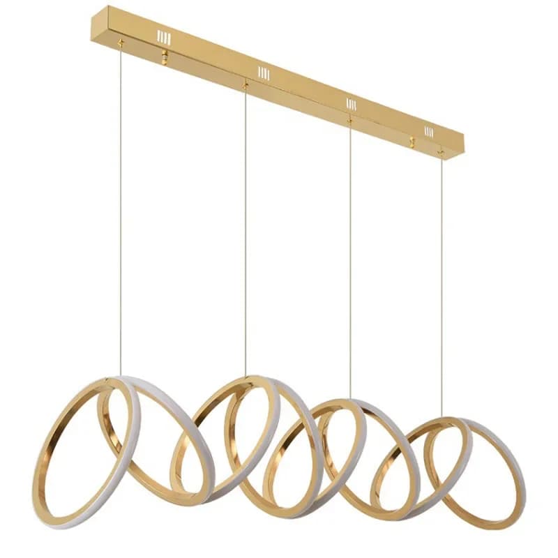 Colore primario 8 cerchi Combinazione di anelli 1,2 metri 8 anelli Lampadario da bar ristorante di lusso leggero