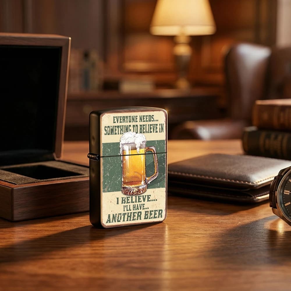 Vintage Beer Mug Lighter Retro Funny Quote Outdoor Bar Gift