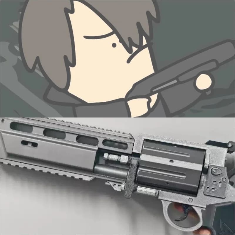 Nuovo Modello di Pistola Revolver Stampato in 3D per Cosplay del Gioco Horror 9 Requiem, Ornamento Tattico Decorativo per Collezionisti