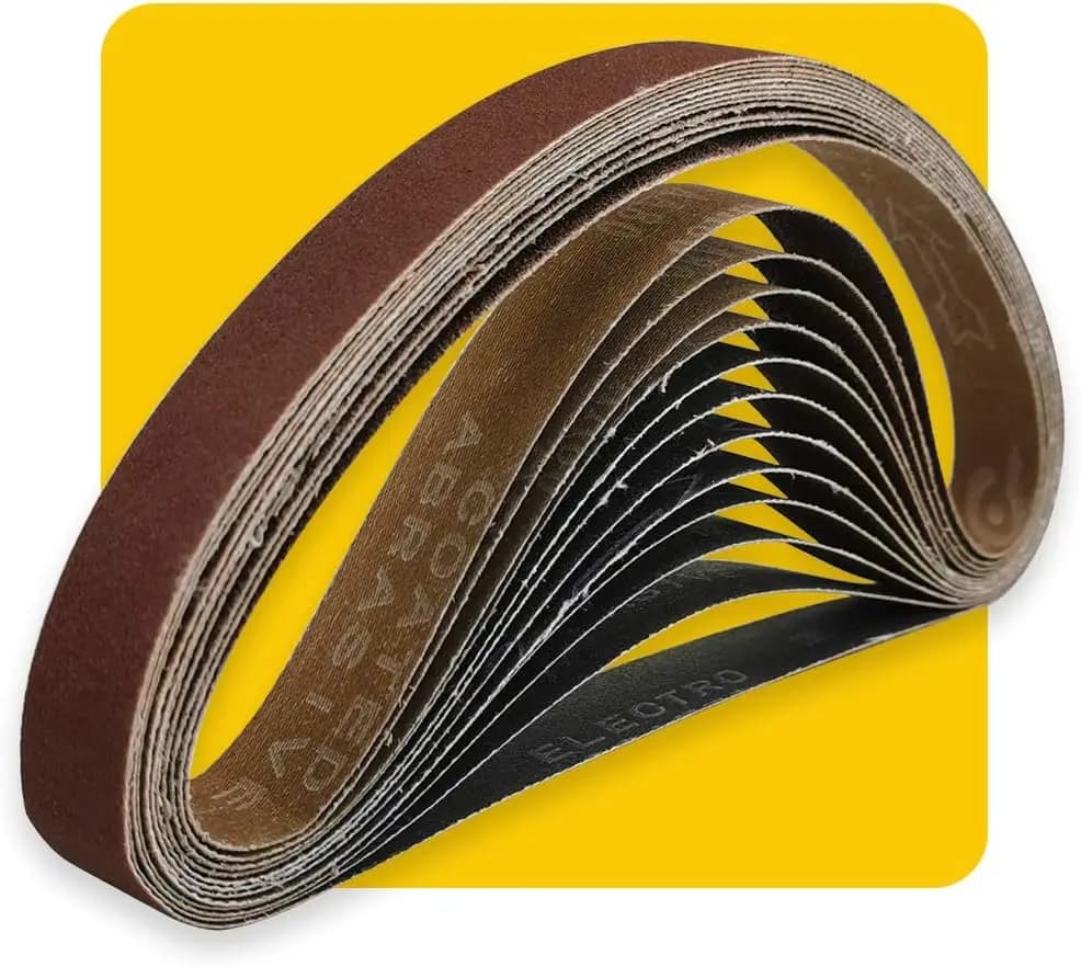 Confezione di 12 nastri abrasivi 1x30, 4 pezzi per ogni grana 80, 120, 150, in ossido di alluminio per levigatrice, legno, metallo, vetro