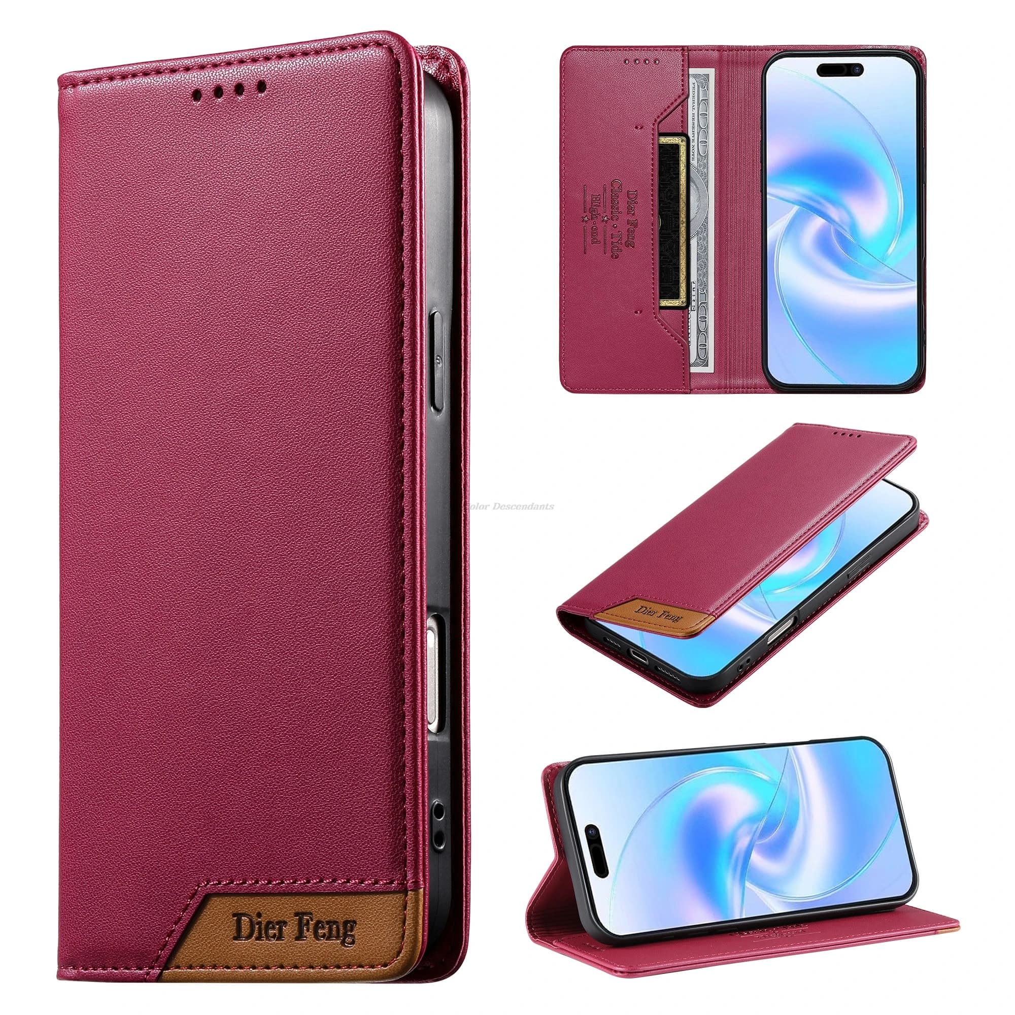 Luxury Wallet Leather Magnetic Case For iPhone 17 ProMax Air 16 Pro Max 16E 15 Pro 14 Max 13 MINI 12 Pro Max Cover