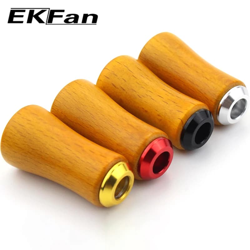 EKFan Birch wooden Spinning Baitcasting Reel handle knob for S/D with 7*4*2.5mm bearing Lure Reel Handle DIY part accessory