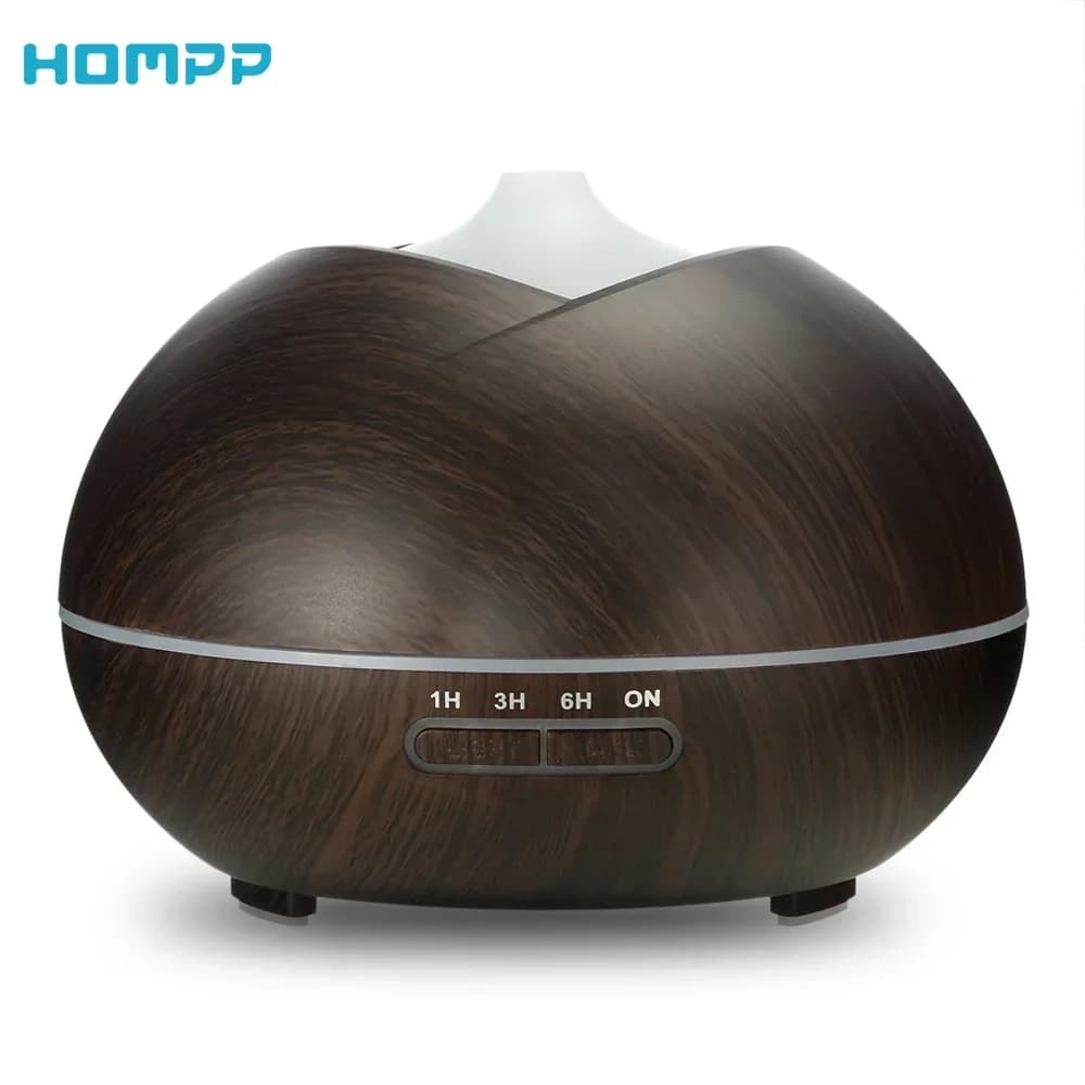 400ml Aroma Diffusore di oli essenziali Grano di legno Umidificatore ad ultrasuoni a nebbia fredda con 7 colori LED Luce portatile Neonati Casa per bambini
