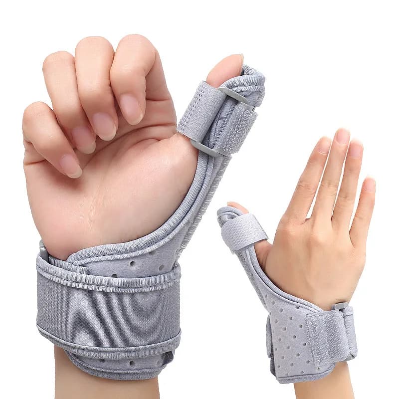 Tutore di supporto per stecca per pollice da 1 pezzo con supporto per piastra in alluminio Attrezzatura protettiva per protezione del polso per esercizi di pressione articolare della mano regolabile