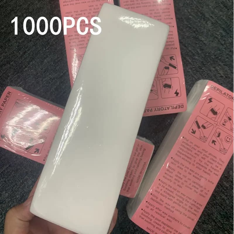 100/500/1000pcs Donna Uomo Non tessuto Depilazione Carta di cera Corpo Gamba Braccio Depilazione Epilatore Striscia di cera Rotolo di carta di alta qualità
