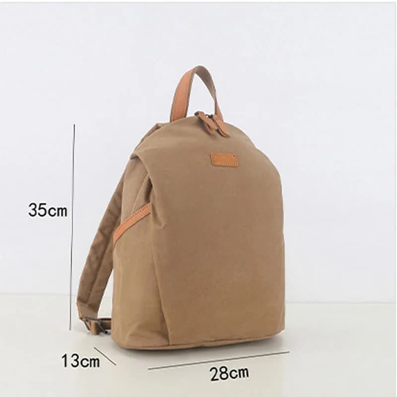 AETOO Original new men's and women's suitable backpacks, canvas and leather backpacks, casual solid color travel bags and school
